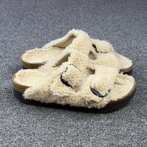 Birkenstock Papillio Arizona Shearling Teddy Fleece Sandals Buckle Women US 10